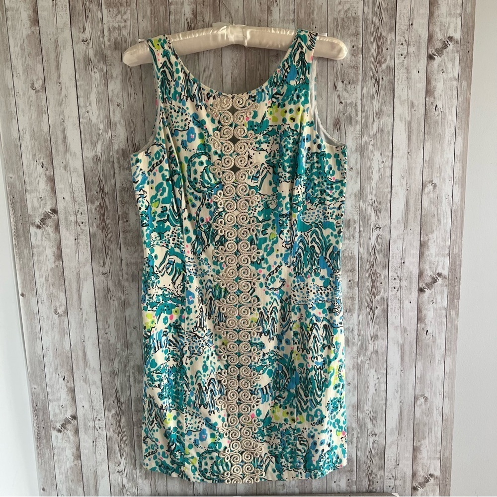 Lilly Pulitzer Ember Sea Oat Animal Print Shift Dress 10
